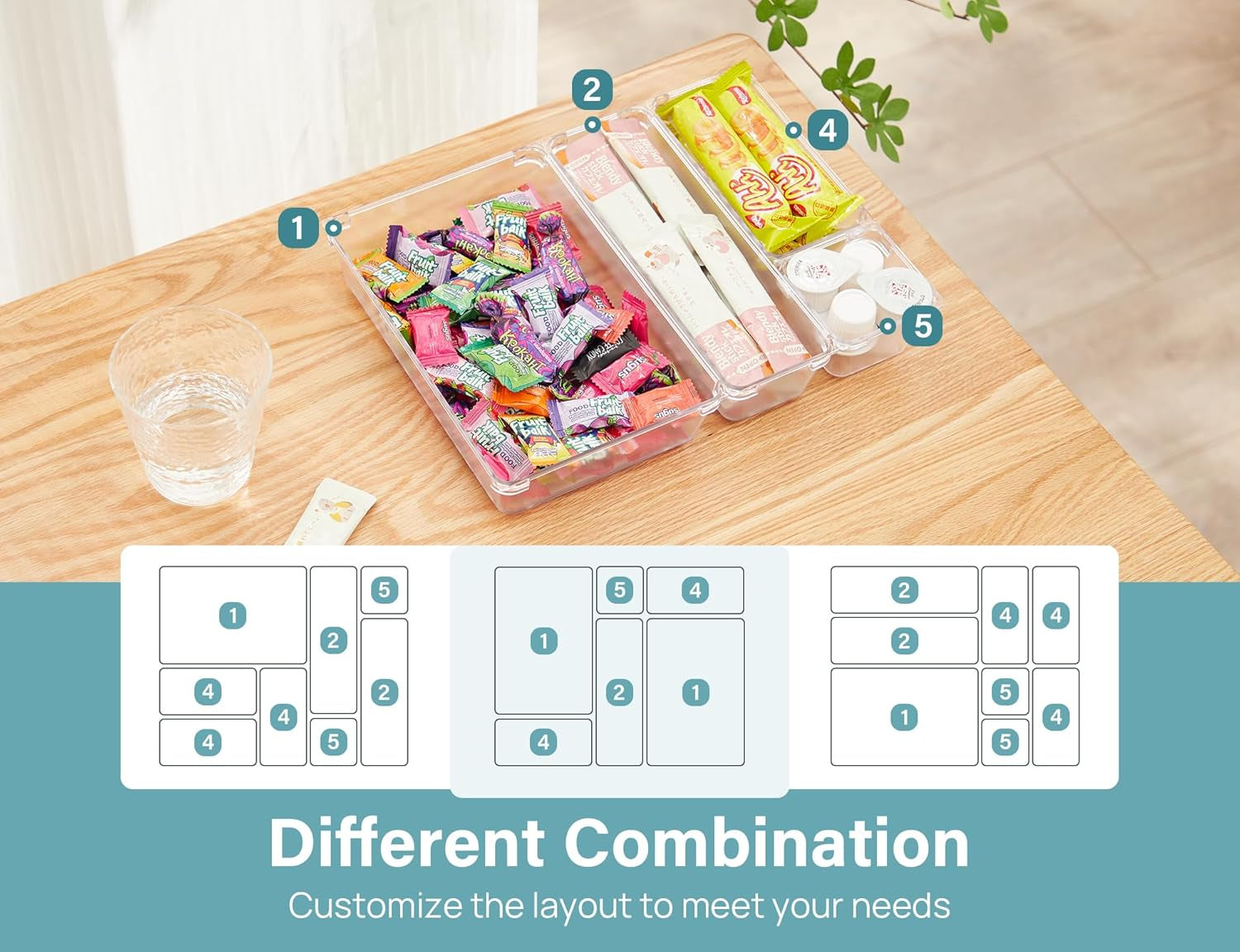 28 Pcs Drawer Organizer Set, 4-Size Bathroom Vanity Trays Makeup Desk Dividers Versatile Storage Bins Clear Plastic Container for Dresser, Bedroom, Kitchen, Office
